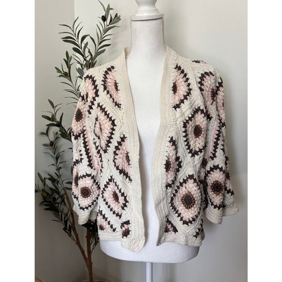 Anthropologie Sweaters - NWOT Andersen & Lauth Anthropologie Crochet Knit Cardigan Bell Sleeve OS